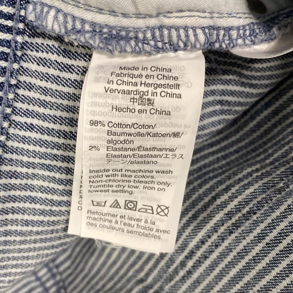 Madewell Blue and White Piper Stripe 9" Mid Rise Skinny Jeans NWT Size 31 - Picture 12 of 15